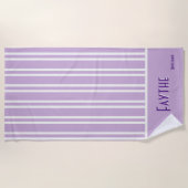Serviette De Plage City Chic Purple Bridesmaitres rayées (Devant)