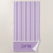 Serviette De Plage City Chic Purple Bridesmaitres rayées (Devant)