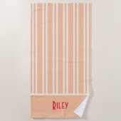 Serviette De Plage City Chic Tropical Mango Bridesmaitres rayées (Devant)