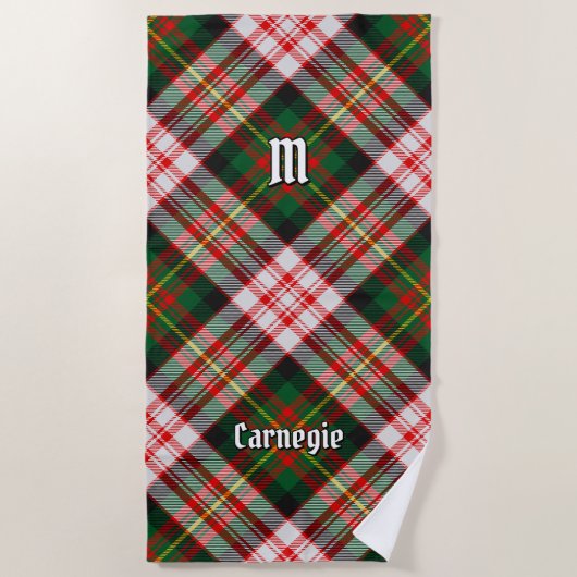 Serviette De Plage Clan Carnegie robe Tartan (Devant)