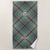 Serviette de plage Clan Craig Tartan (Devant)