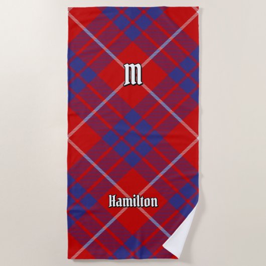 Serviette de plage Clan Hamilton Red Tartan (Devant)