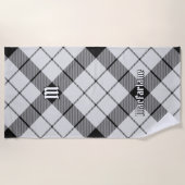 Serviette De Plage Clan MacFarlane Tartan noir et blanc (Devant)