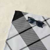 Serviette De Plage Clan MacFarlane Tartan noir et blanc (En situation)