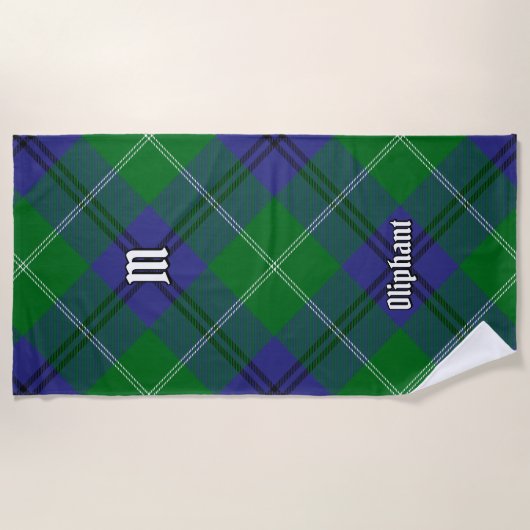 Serviette de plage Clan Oliphant Tartan (Devant)