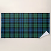 Serviette De Plage Clan Plaid Campbell Tartan Blue Black Green Check (Devant)