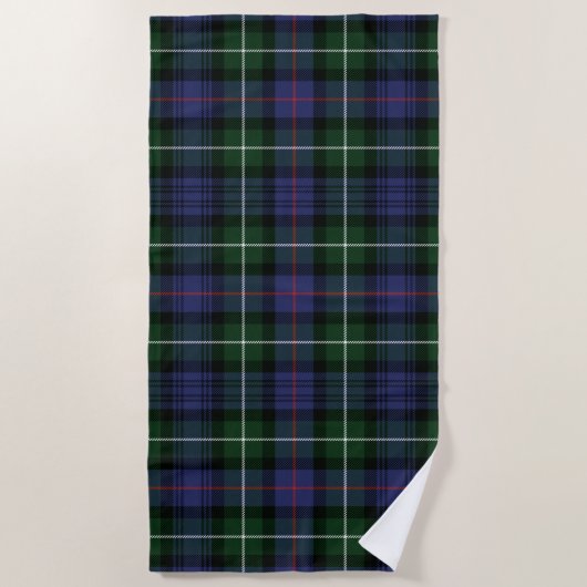 Serviette De Plage Clan Plaid MacKenzie Green Purple Check Tartan (Devant)
