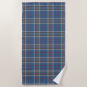 Serviette De Plage Clan Plaid Thompson gris bleu Check Tartan (Devant)
