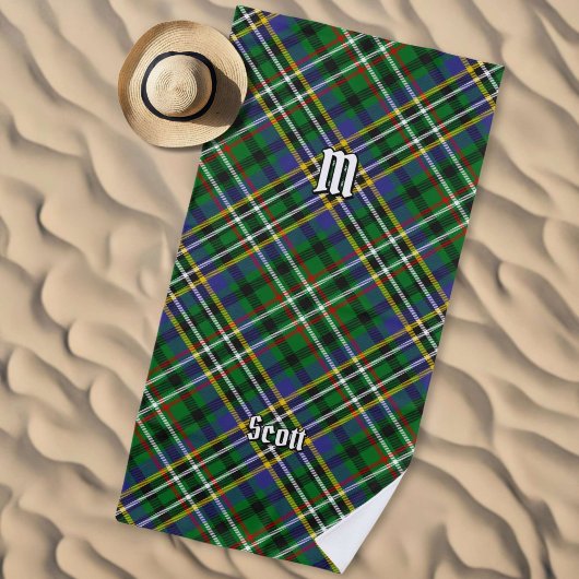 Serviette de plage Clan Scott Green Tartan