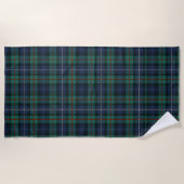 Serviette De Plage Clan Tartan Plaid Robertson Green Purple Check (Devant)