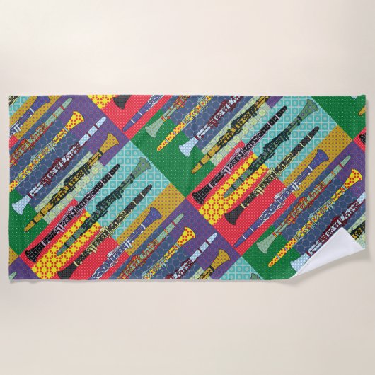 Serviette De Plage Clarinets à motifs (Devant)