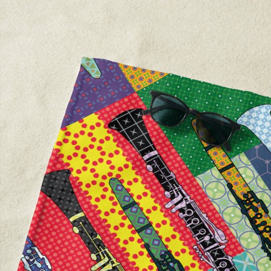 Serviette De Plage Clarinets à motifs (En situation)