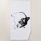 Serviette De Plage Clarité de Corgi monochrome (Devant)