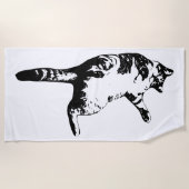 Serviette De Plage Clarité de tabby monochrome (Devant)