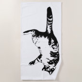 Serviette De Plage Clarité de tabby monochrome (Devant)