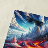 Serviette De Plage Clash Skyward : L'île du feu et de la glace (En situation)