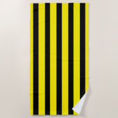 Serviette De Plage Classic Bright Jaune et Noir rayé (Devant)