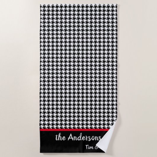 Serviette De Plage Classic Grand Houndstooth Motif Pool Beach Towne (Devant)