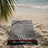 Serviette De Plage Classic Grand Houndstooth Motif Pool Beach Towne