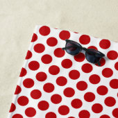 Serviette De Plage Classic Nommé Pot Polka Rouge & Blanc (En situation)