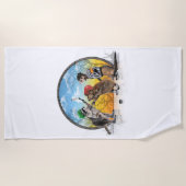 Serviette De Plage Classique des créatures de hockey (Devant)