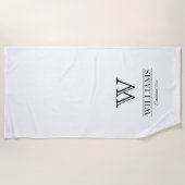 Serviette De Plage Classique monogramme classique personnalisée Nom d (Devant)