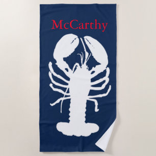 Serviette De Plage Classique royal homard personnalisé navy