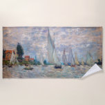 Serviette De Plage Claude Monet - Bateaux Regatta à Argenteuil<br><div class="desc">La régate des bateaux à Argenteuil / Régate a Argenteuil - Claude Monet,  Huile sur Toile,  1874</div>