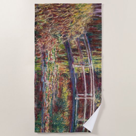 Serviette De Plage Claude Monet - Eau Lily étang, Harmonie rose (Devant)