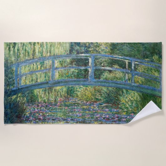 Serviette De Plage Claude Monet - Eau Lily étang, Harmonie verte (Devant)