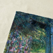 Serviette De Plage Claude Monet - Eau Lily étang, Harmonie verte (En situation)