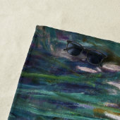 Serviette De Plage Claude Monet - Iris jaunes et violets (En situation)