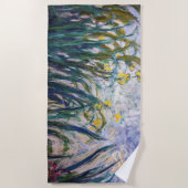 Serviette De Plage Claude Monet - Iris jaunes et violets (Devant)