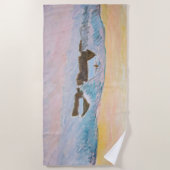 Serviette De Plage Claude Monet - Norvège Paysage, Maisons Bleues (Devant)