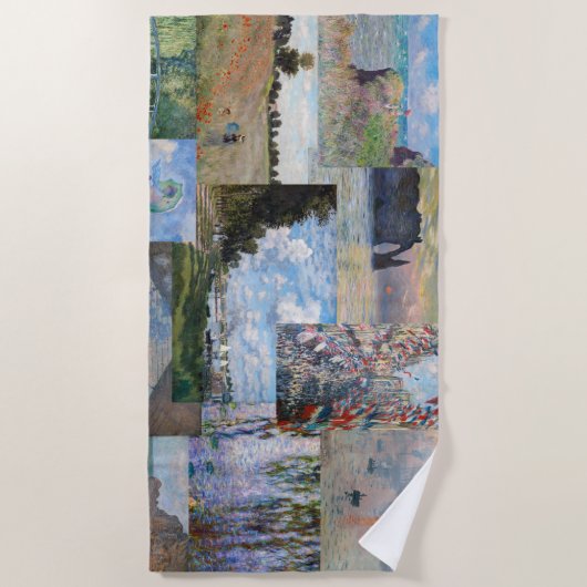 Serviette De Plage Claude Monet - Patchwork de chefs-d'oeuvre (Devant)