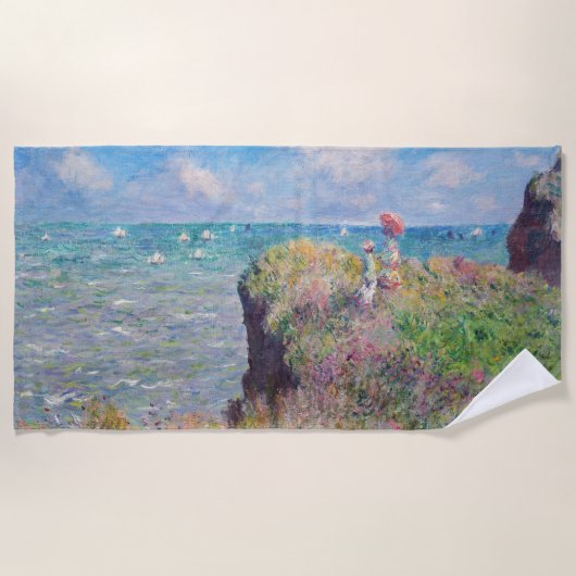 Serviette De Plage Claude Monet - Promenade Cliff à Pourville (Devant)