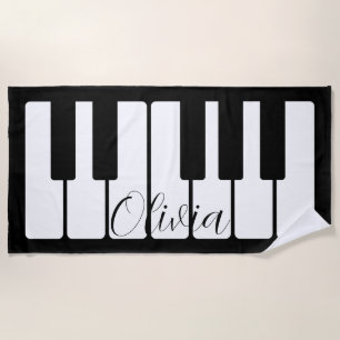 Serviette De Plage Clavier de piano Musicien personnalisé