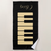 Serviette De Plage Clavier de piano Musicien personnalisé (Devant)