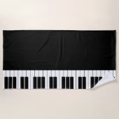 Serviette De Plage Clavier de piano noir et blanc (Devant)