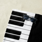 Serviette De Plage Clavier de piano noir et blanc (En situation)