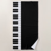 Serviette De Plage Clavier de piano noir et blanc (Devant)