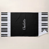 Serviette De Plage Clavier pour piano, noir et blanc (Devant)