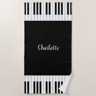 Serviette De Plage Clavier pour piano, noir et blanc