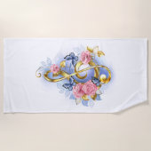 Serviette De Plage Clé de fer avec roses roses roses (Devant)