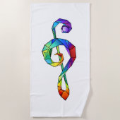 Serviette De Plage Clé de musique arc-en-ciel (Devant)