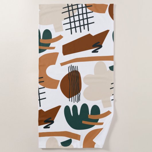 Serviette De Plage Clean Abstract Boho Pattern | Modern Minimal (Devant)
