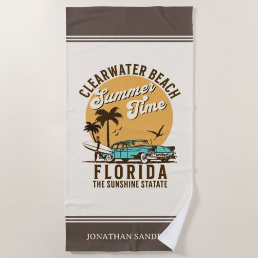 Serviette De Plage ClearWater Beach Florida Summer Time (Devant)