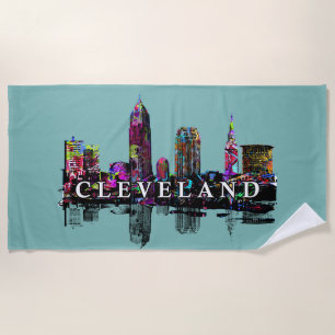 Serviette De Plage Cleveland, Ohio recouvert de graffitis