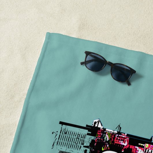 Serviette De Plage Cleveland, Ohio recouvert de graffitis (En situation)