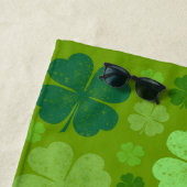 Serviette De Plage Cloches Vertes, Cloches Lucky, Votre Nom (En situation)